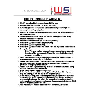 HHS Packing Replacement